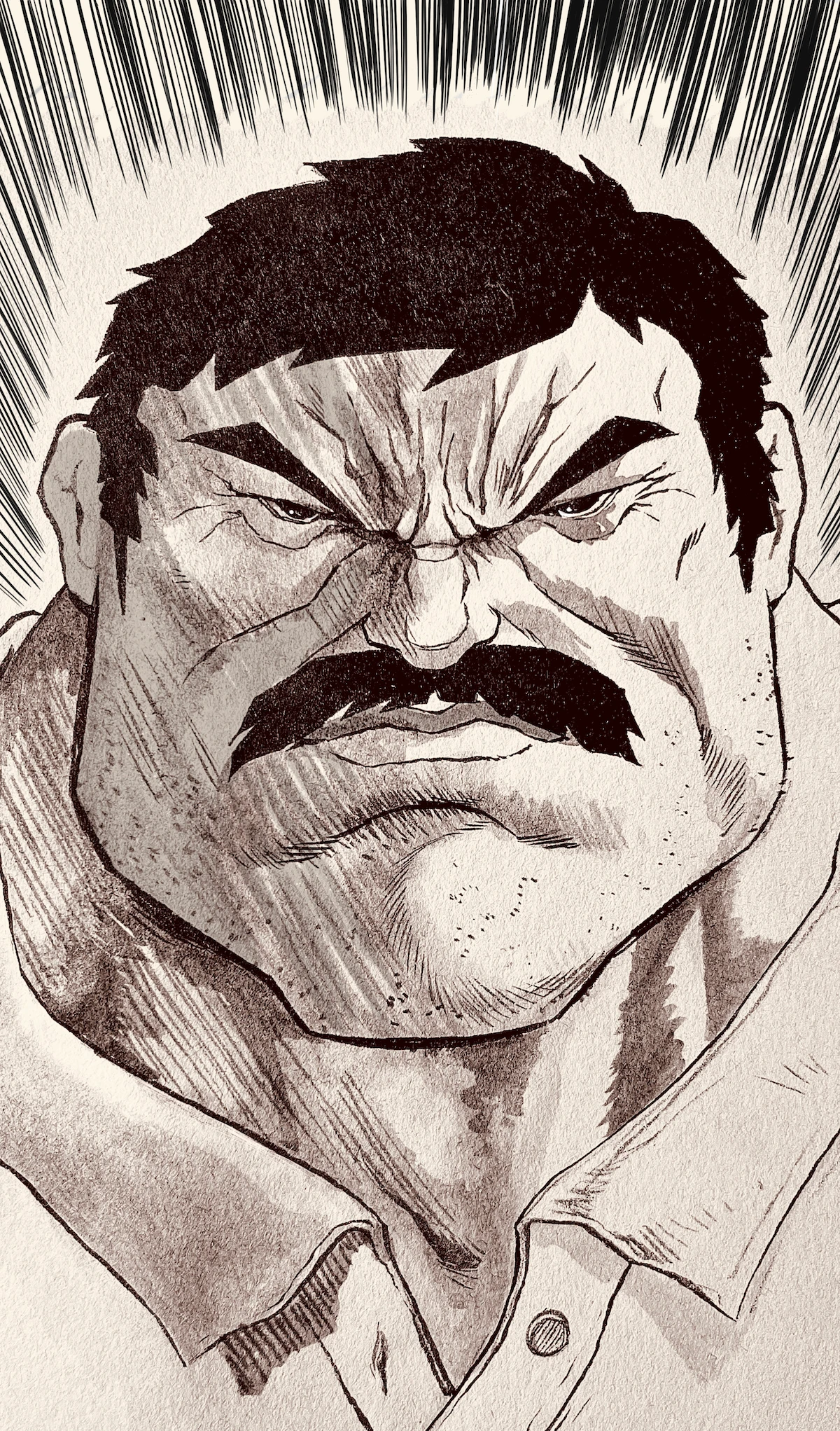 Head Shot Illustration example of commision of Chui Romo