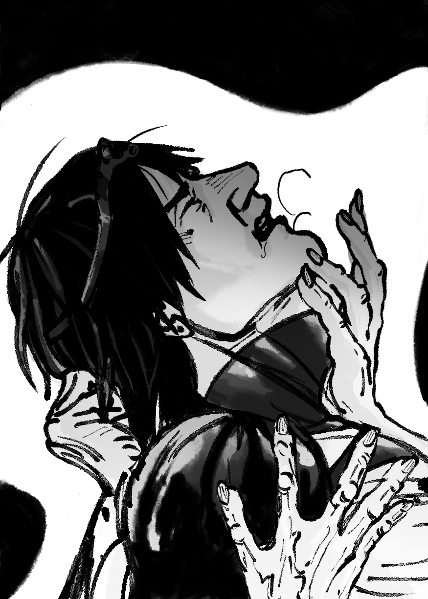 callisto is getting his hair pulled and his body and face caressed by the men he raised from the dead, it’s unclear if he loves it or hates it